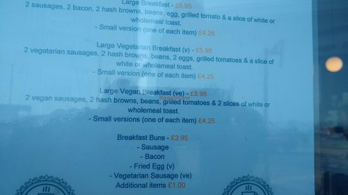 Vegan breakfast at Ralphy's in Morecambe