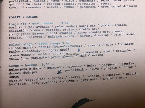 hummus salad at Gostilna Vida in Ljubljana