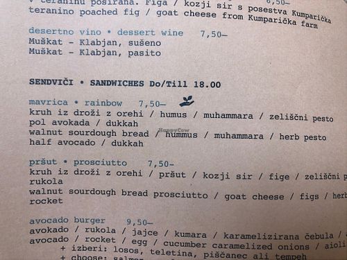 vegan rainbow sandwich  at Gostilna Vida in Ljubljana