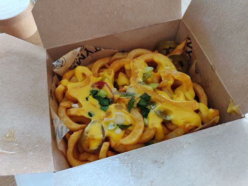Twister fries vegan cheese at Eetcafe Toscane in Borne