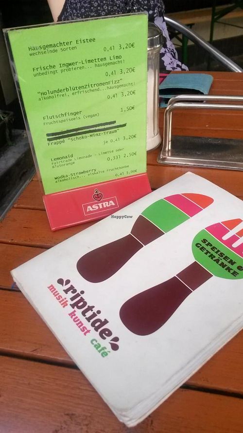 Menue at Cafe Riptide in Braunschweig