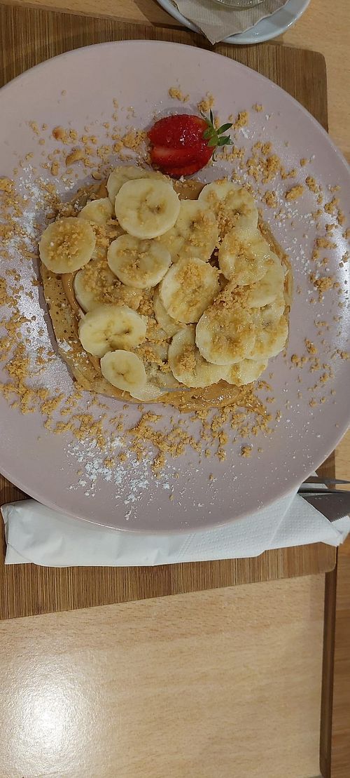 Pancakes with PB and Bananas at Yemaya in Vigo
