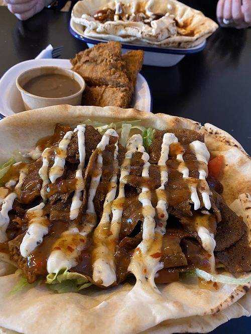 Gyros and wings   at Zero Clucks Given in Birkenhead