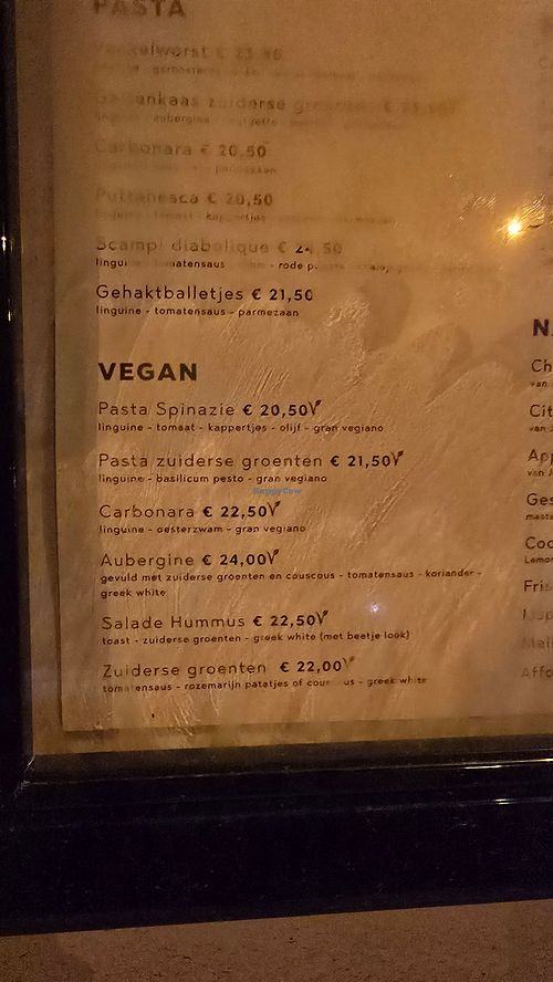 Menu at Baskuul in Ghent