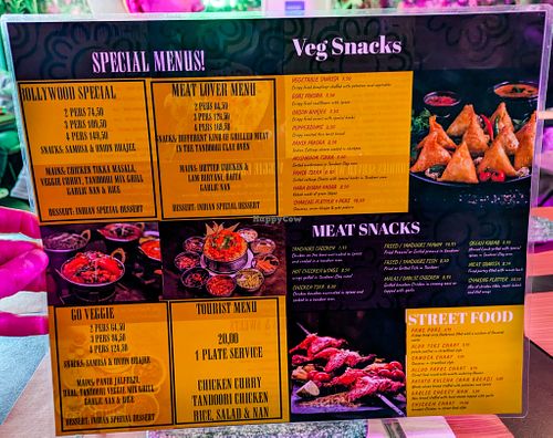 Menu page at The Vegan Indian at The Vegan Indian in Amsterdam