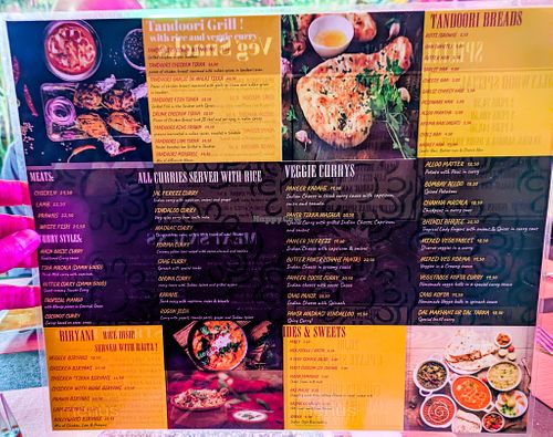 Menu page at The Vegan Indian at The Vegan Indian in Amsterdam