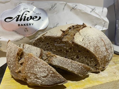 The rye sourdough. A good texture and nice sour tang. Beautifully packaged and a card with information on how to store, including freezing, and also how best to reheat. at Alive Food in Kowloon