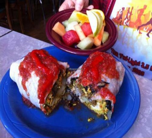 vegan breakfast burrito at 821 Cafe in Richmond