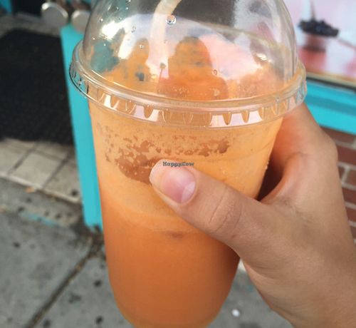 pineapple apple carrot celery juice at Grasshopper Restaurant in Boston