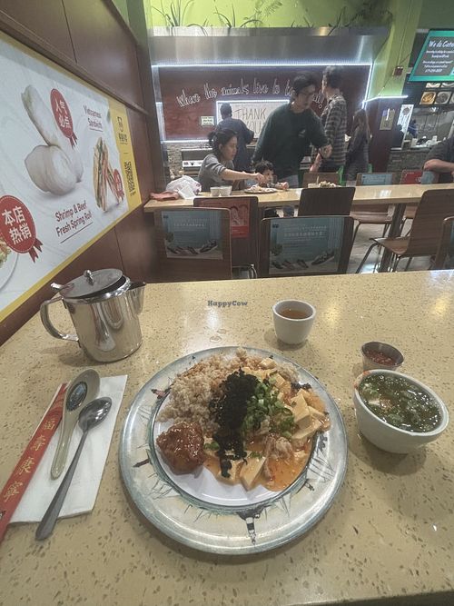 First plate of AYCE vegan Chinese buffet  at Grasshopper Restaurant in Boston