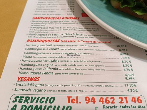 Únicas opciones veganas. at El Jardín in Portugalete