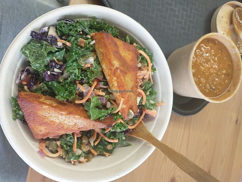 Mmmm Mediterranean salad and Ethiopian soup at Antiox in Hagerstown