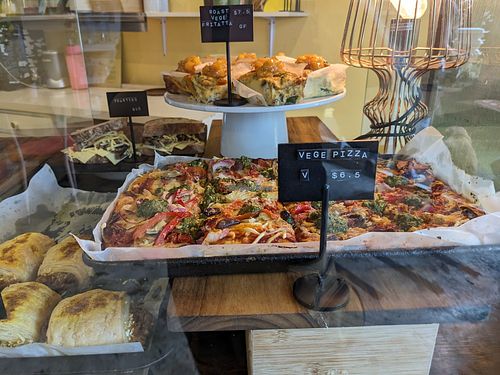 Vegan pizza at Third Wheel Coffee Co in Paihia