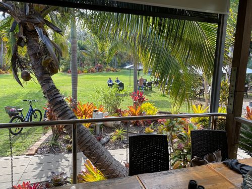 The view from our table at Getaway Garden Cafe in Agnes Water