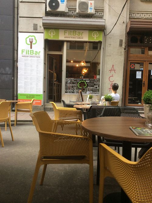 the view from the outdoor seating at Fit Bar in Belgrade