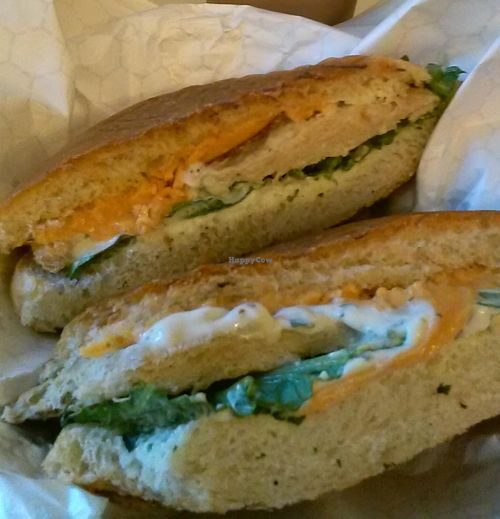 Bacon chicken cheddar ranch sandwich and milkshake. Literally the best thing I've ever eaten in my life. at Terri in New York City