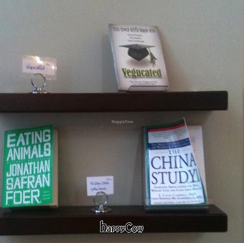 Terri's promotes some great vegan books -- makes a vegan feel right at home. at Terri in New York City
