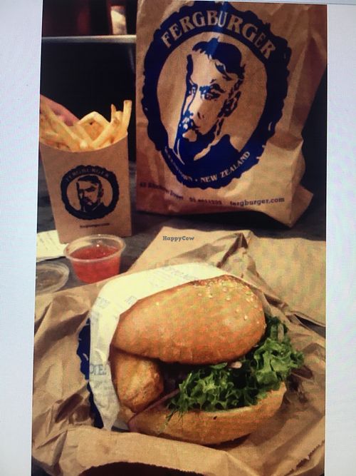 Fried tofu burger  at Fergburger in Queenstown