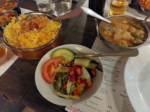 Vegan Jackfruit Biryani, vegan Shahi Korma at Mantra in Arnhem