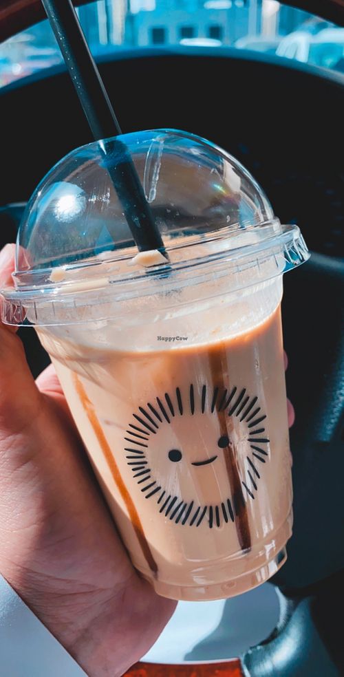 Salted caramel latte at MYLK in Doha