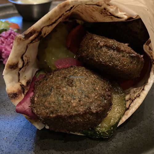 Falaffel wrap, jummy  at Cafe Goos in Hoorn