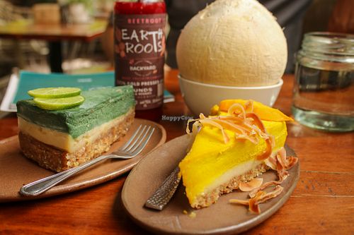 raw mango cheesecake and key lime cheesecake at Backyard Cafe - Street 240 in Phnom Penh