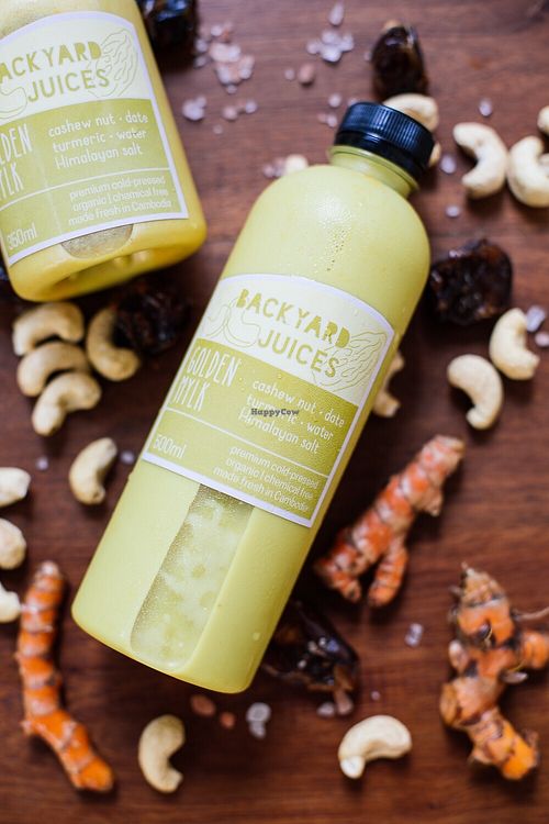 Cashew milk drinks  at Backyard Cafe - Street 240 in Phnom Penh