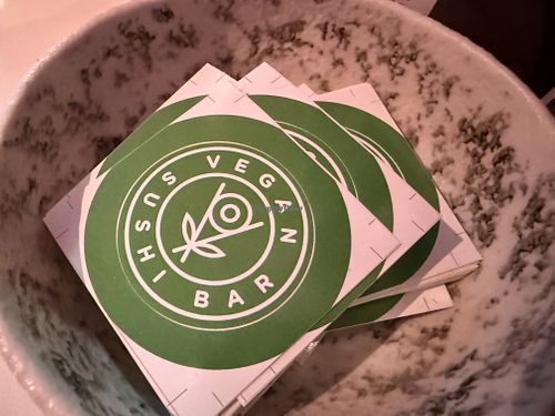 stickers  at Vegan Sushi Bar - Downtown in Amsterdam