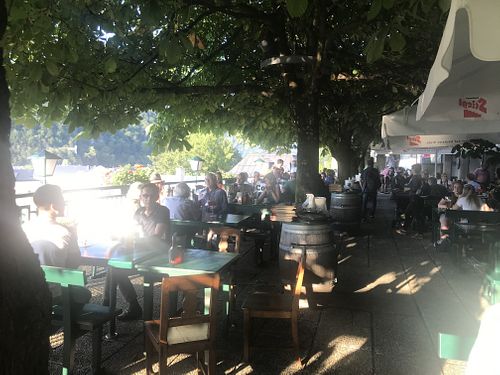 Panorama view at Stiegl-Keller in Salzburg