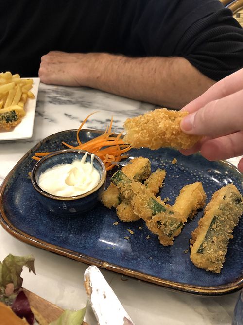 Zucchini fries  at The Vegan Brasserie in South West London