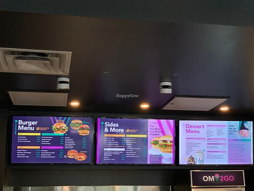 Menu board at V Burger in Calgary