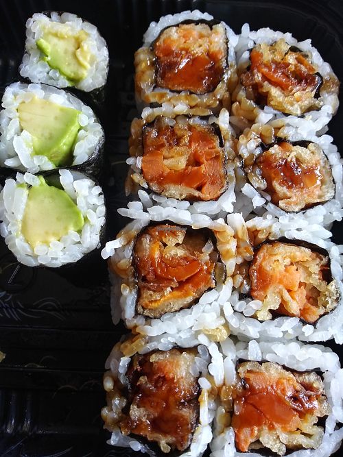 Avocado and sweet potato tempura sushi rolls at Sho Gun in Williston