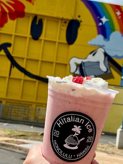 Vegan Deluxe Strawberry Shaka Shake! at HItalian Ice in Honolulu