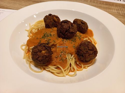 Spaghetti meatballs at The Vegano Bistro in Chiang Mai