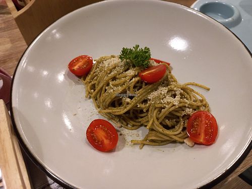 Pesto pasta at The Vegano Bistro in Chiang Mai