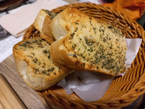 Garlic bread at The Vegano Bistro in Chiang Mai