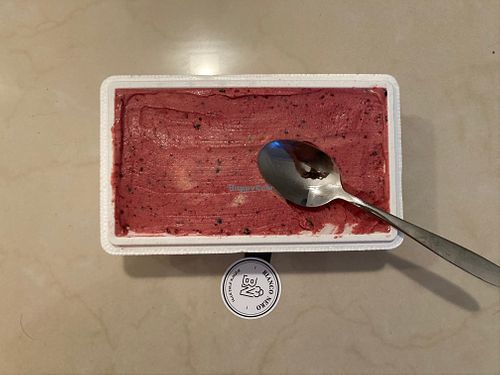 Frozen yogurt with berries and other fruits  at Bianco Nero in Tel Aviv