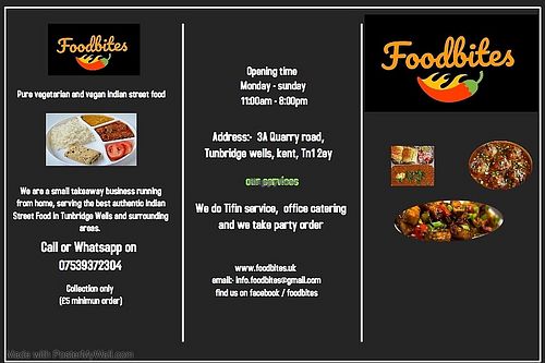 Food menu page 2 at Foodbites in Tunbridge Wells