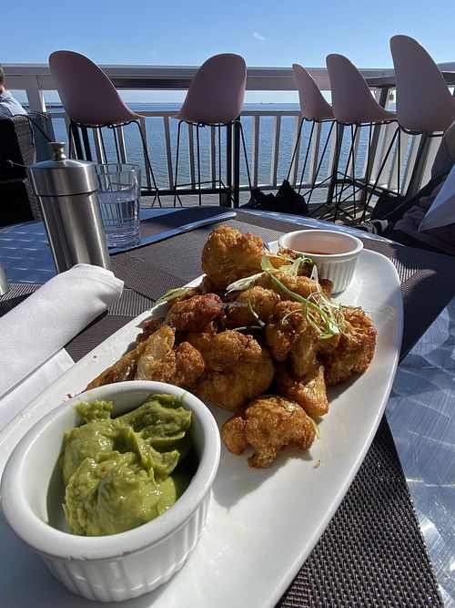 Vegan cauliflower poppers- YUM!  at The Club in Provincetown