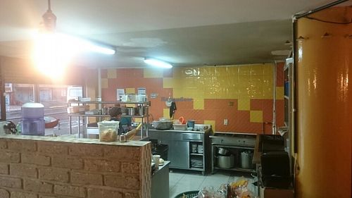 open view on the kitchen  at Maha Vegan Food in Bogota