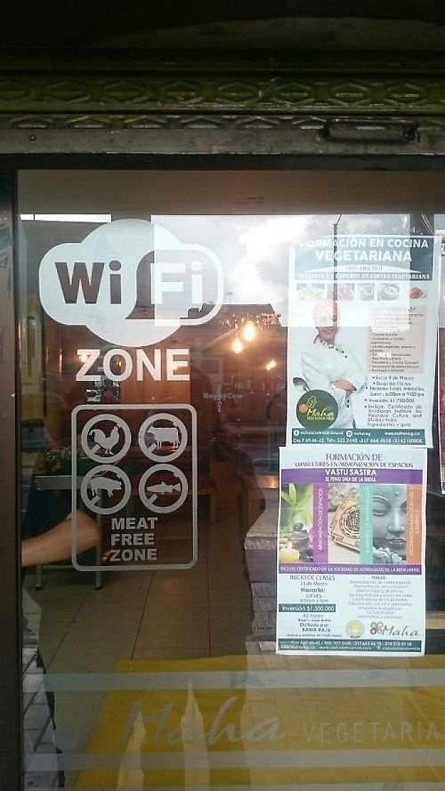 meat free zone  at Maha Vegan Food in Bogota