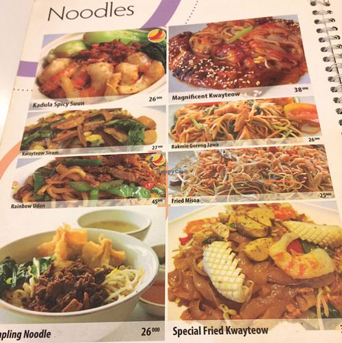 menu at Loving Hut in Surabaya
