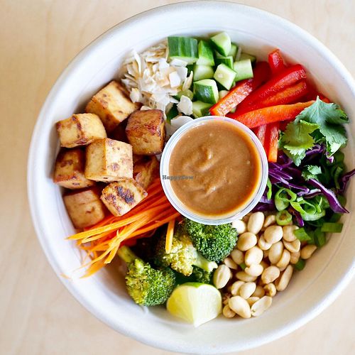 Thai Tofu Peanut Satay Bowl at Harvest in Bedford