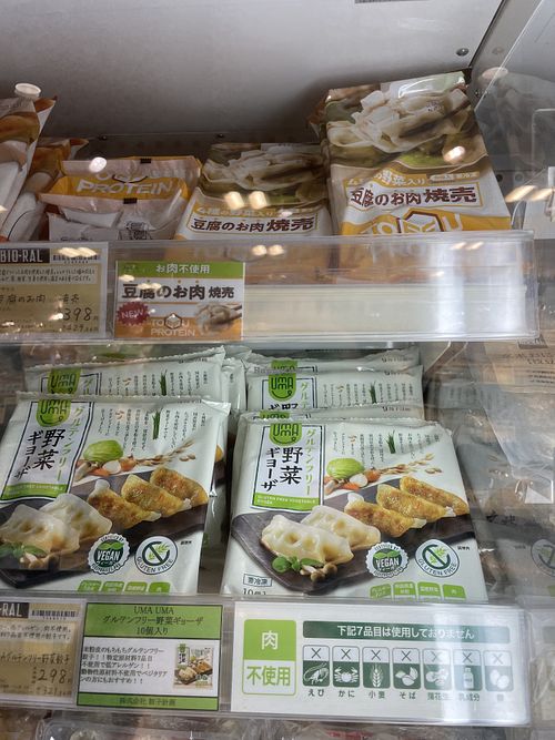 Vegan Shumai and gyoza  at Bioral in Osaka