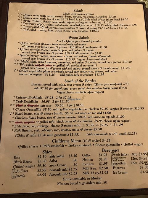 Menu 4th at Nature's Corner Cafe and Market in Florence