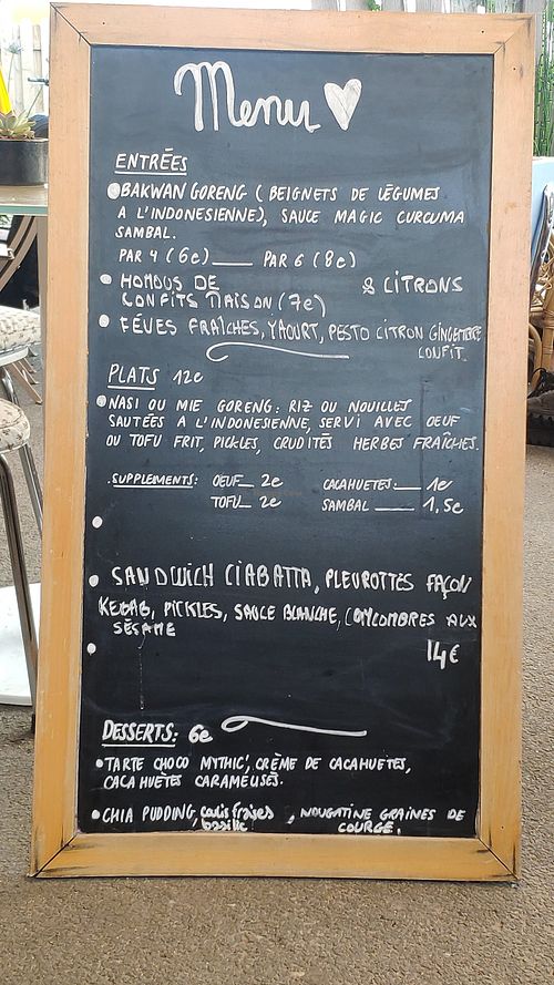 Menu at Matahari Boui-boui in Ile-de-re