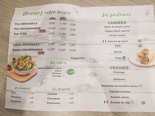 Proteins: 4 vegans options  at Pita Pit in La Rochelle