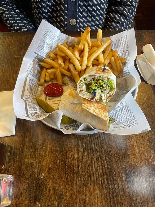 Vegan Caesar wrap  at Shepherd's Pub in Elora