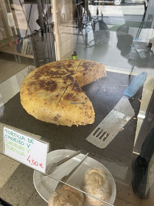 Tortilla with chorizo  at Vegetopia in Gran Canaria