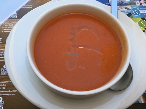 Soup of the day: roasted tomatoes and bell pepers at Botellini in Caldas Da Rainha